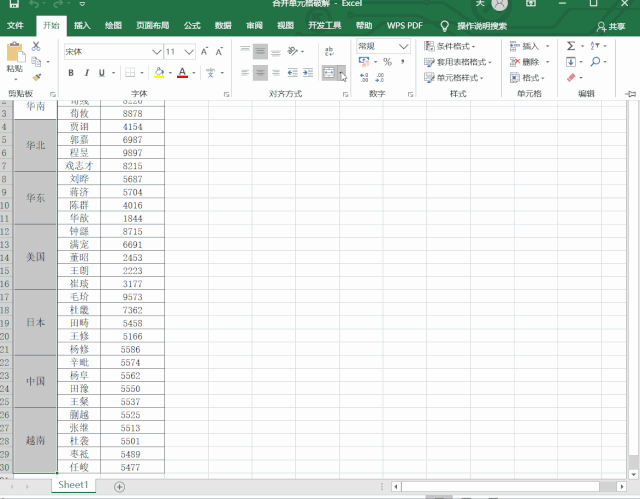 填充合并单元格序号的方法（破解合并单元格）(8)