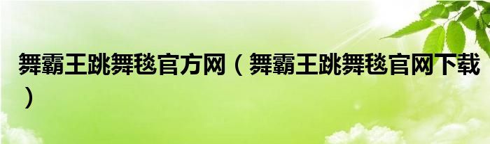 舞霸王跳舞毯官方网（舞霸王跳舞毯官网下载）