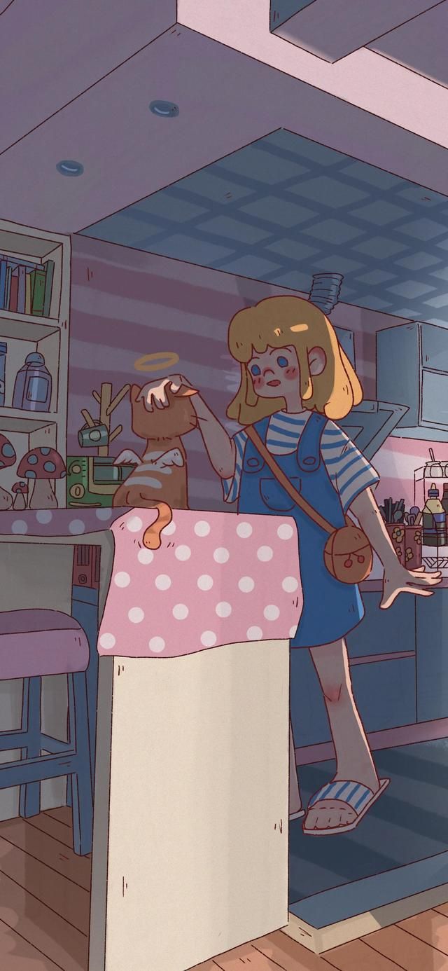 创意灰色插画系列手机壁纸（可爱壁纸插画心手机壁纸）
