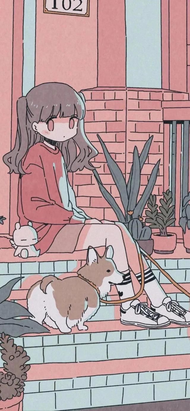 创意灰色插画系列手机壁纸（可爱壁纸插画心手机壁纸）(10)