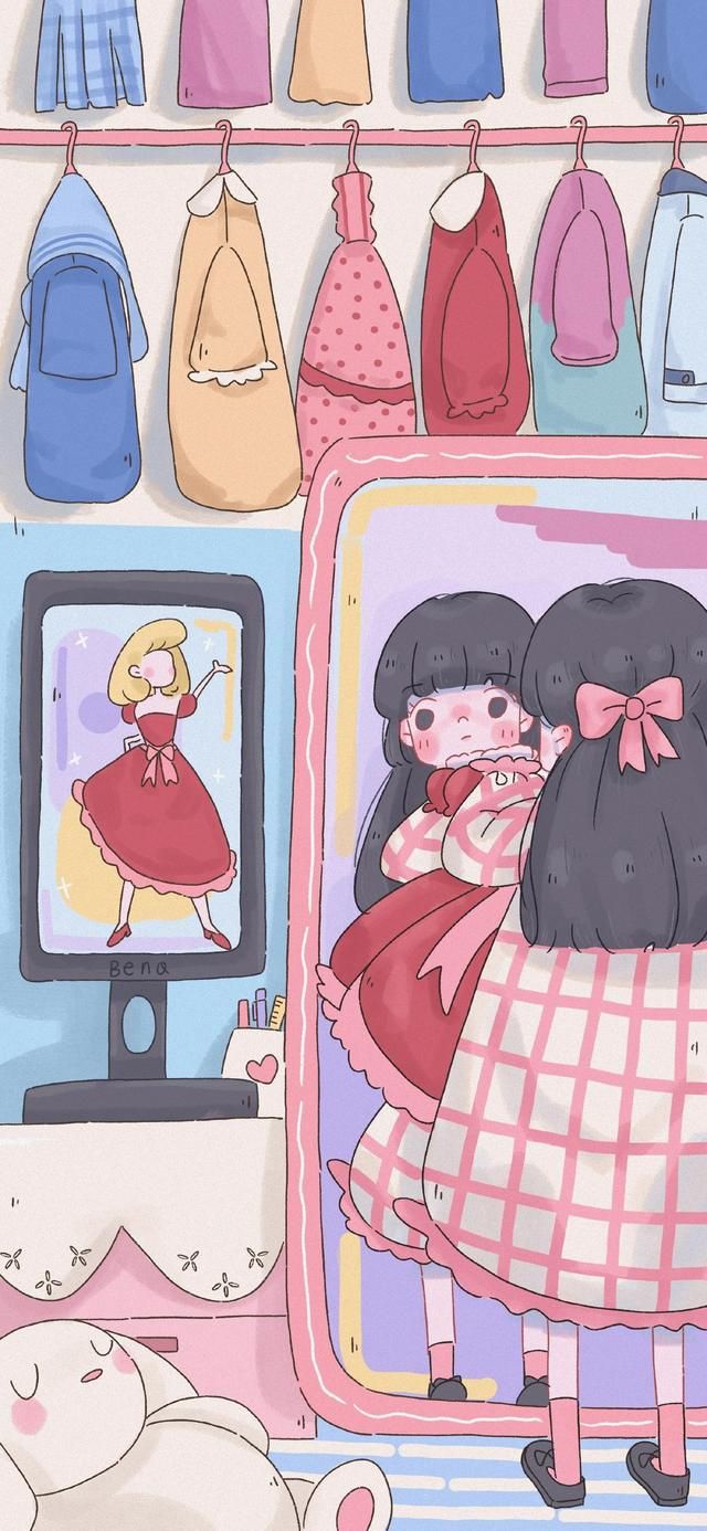 创意灰色插画系列手机壁纸（可爱壁纸插画心手机壁纸）(6)
