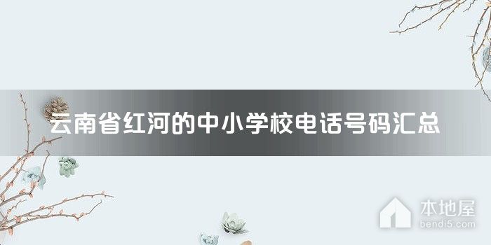 云南省红河的中小学校电话号码汇总