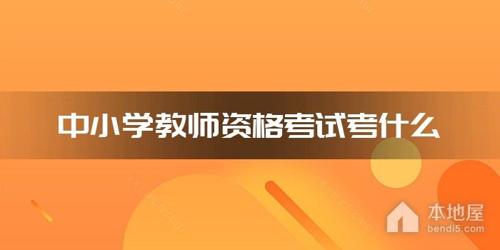 中小学教师资格考试考什么