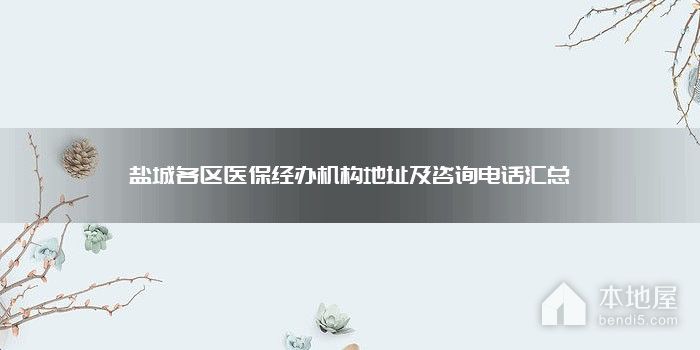 盐城各区医保经办机构地址及咨询电话汇总