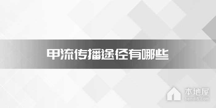 甲流传播途径有哪些