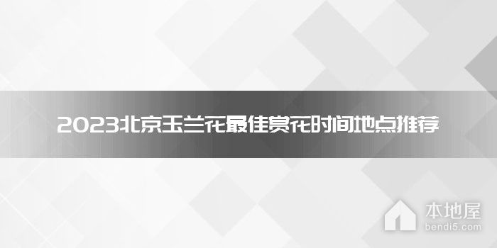 2023北京玉兰花最佳赏花时间地点推荐