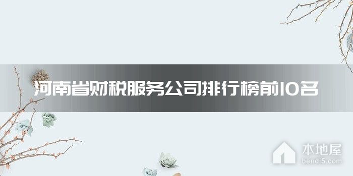 河南省财税服务公司排行榜前10名