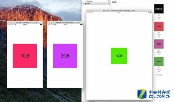 xcode6对应ios哪个版本（XCODE开发工具显示iPhone6s搭载2G内存）(1)