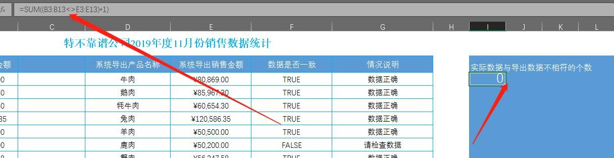 excel函数公式统计个数（Excel函数公式大全之利用逻辑函数中的FALSE函数统计相同数据个数）(5)