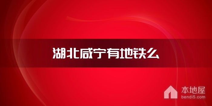 湖北咸宁有地铁么