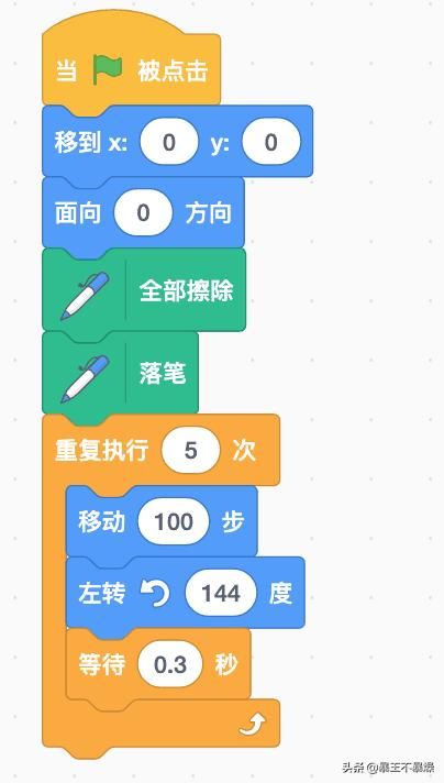 scratch编程画立体五角星 图形化编程Scratch五角星(6)