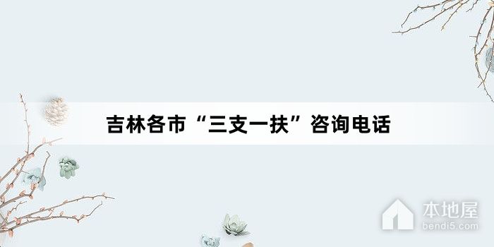 吉林各市“三支一扶”咨询电话