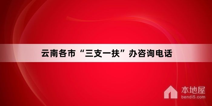 云南各市“三支一扶”办咨询电话