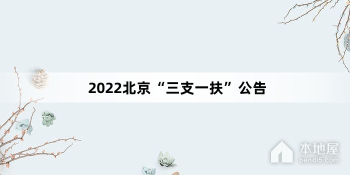 2022北京“三支一扶”公告