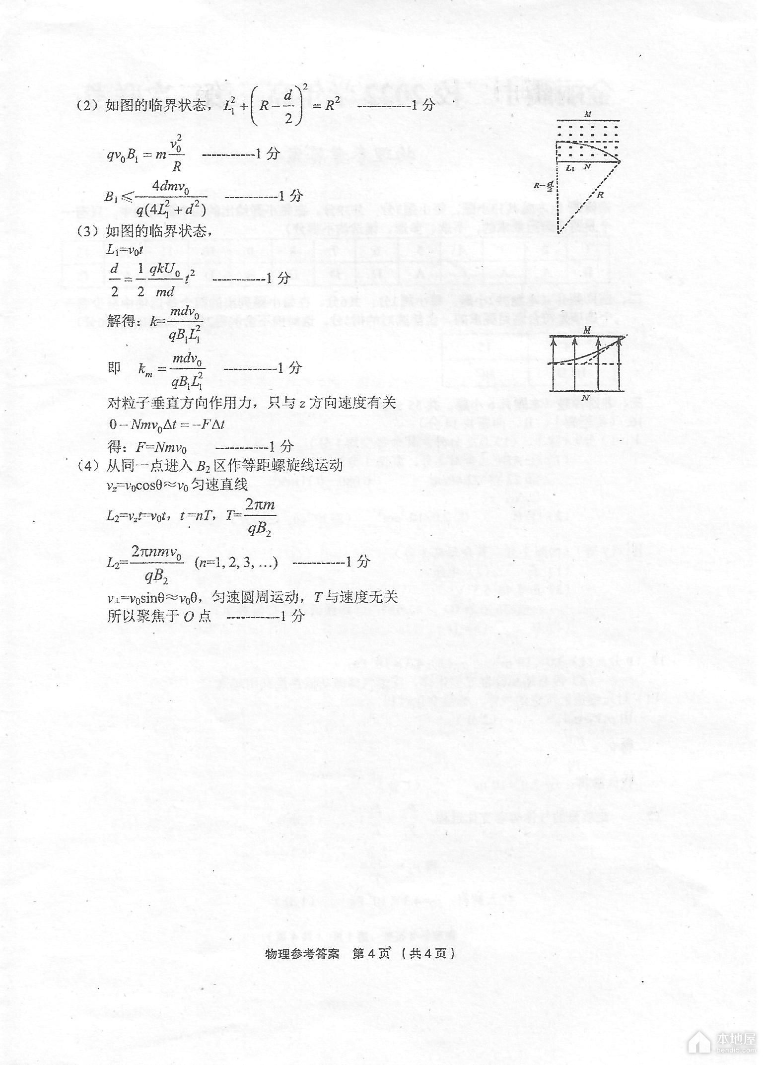 金丽衢十二校高三二联物理试题及参考答案（2023）