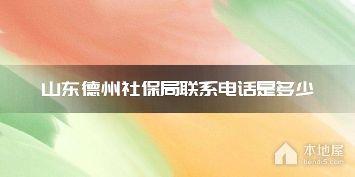 山东德州社保局联系电话是多少