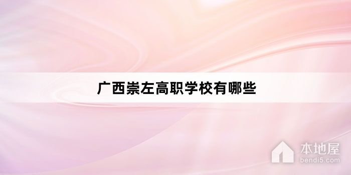 广西崇左高职学校有哪些