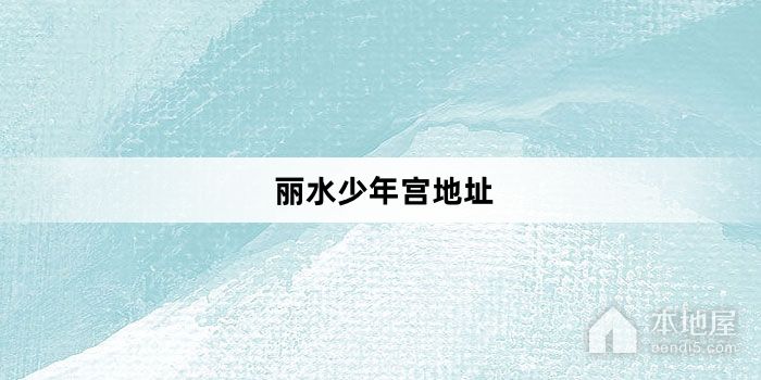 丽水少年宫地址