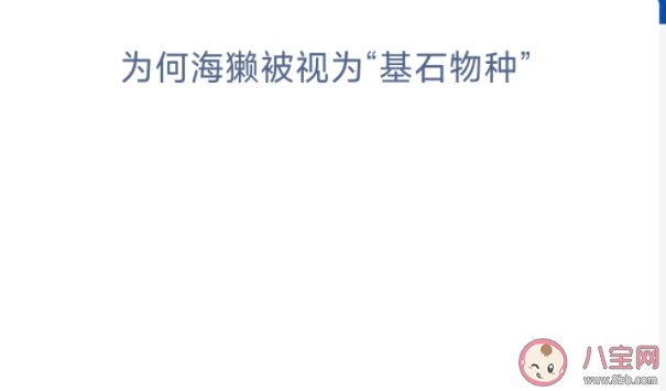 为何海獭被视为基石物种 神奇海洋9月7日答案