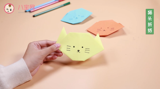 猫头折纸视频   猫头折纸步骤图